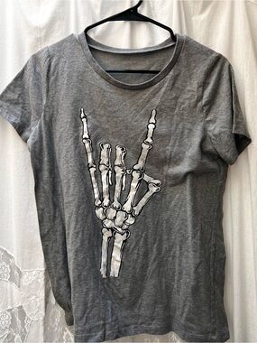 Grayson Threads Gray Skeleton Hand Graphic Tee